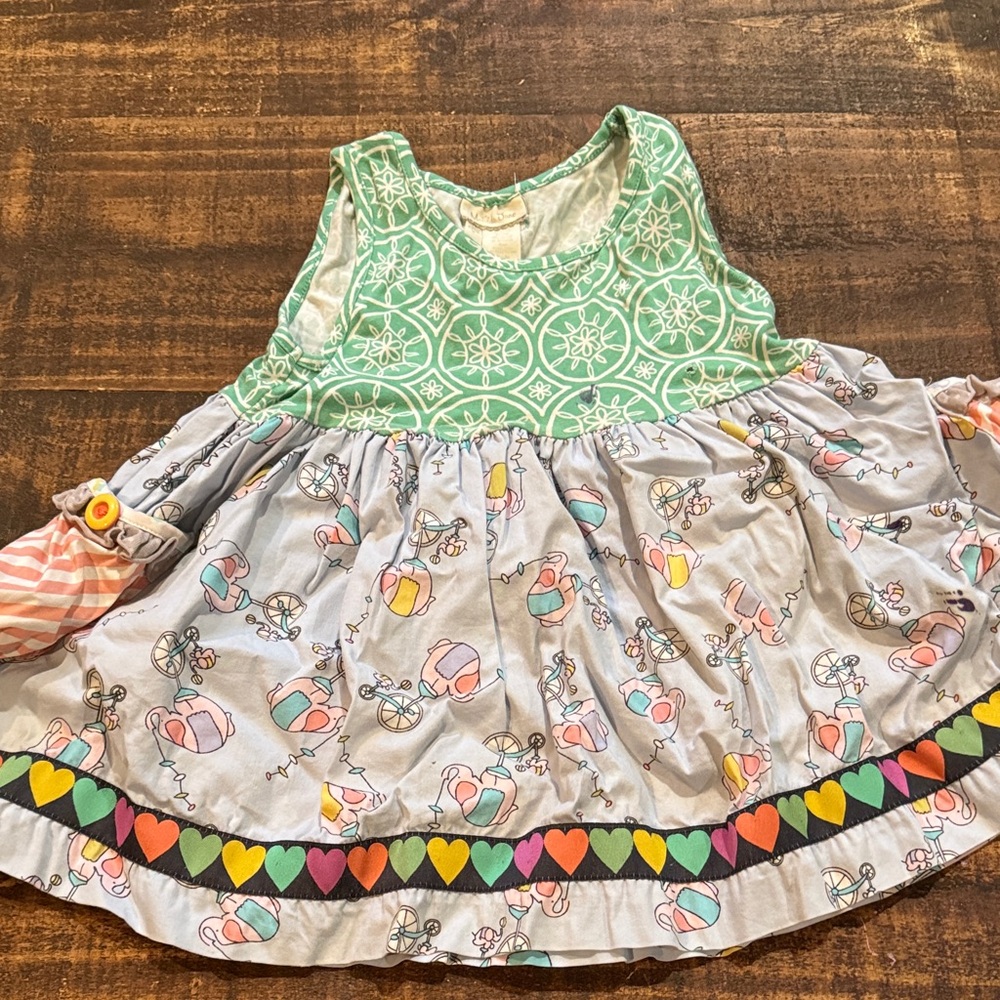 Matilda Jane Green and Gray Kids Blouse